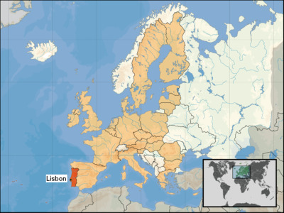 map of european countries and capitals. Lisbon Portugal Europe Map.