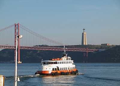 Lisbon boat crossing River Tagus.