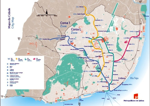 Lisbon Metro Map.